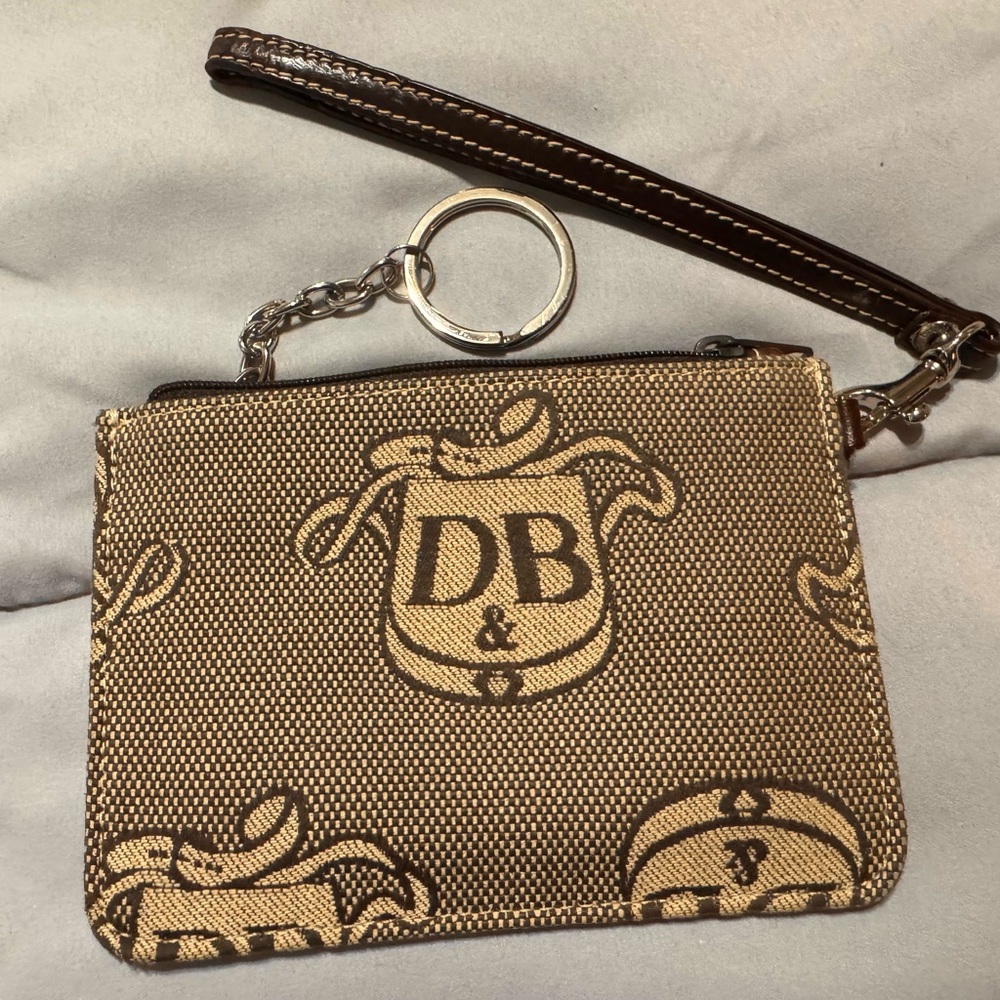 Dooney & Bourke Brown Logo Wristlet